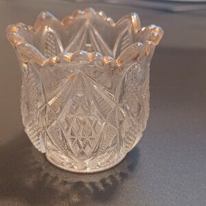 EAPG US Glass Balder clear scalloped Toothpick Holder